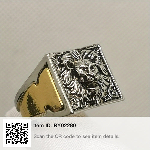 Punk Style Lion Head Men's Fashion Ring Creative Invisible Box Storage Ring